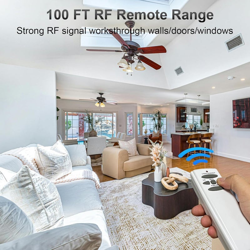 Humpptom Ceiling Fan Remote Control Kit, Universal Ceiling Fan Remote Control and Light Switch, Ceiling Fan Wall Switch UC9050T, Fan Remote Control Kit Compatible with Hampton Bay Harbor Breeze Hunter - Image 5